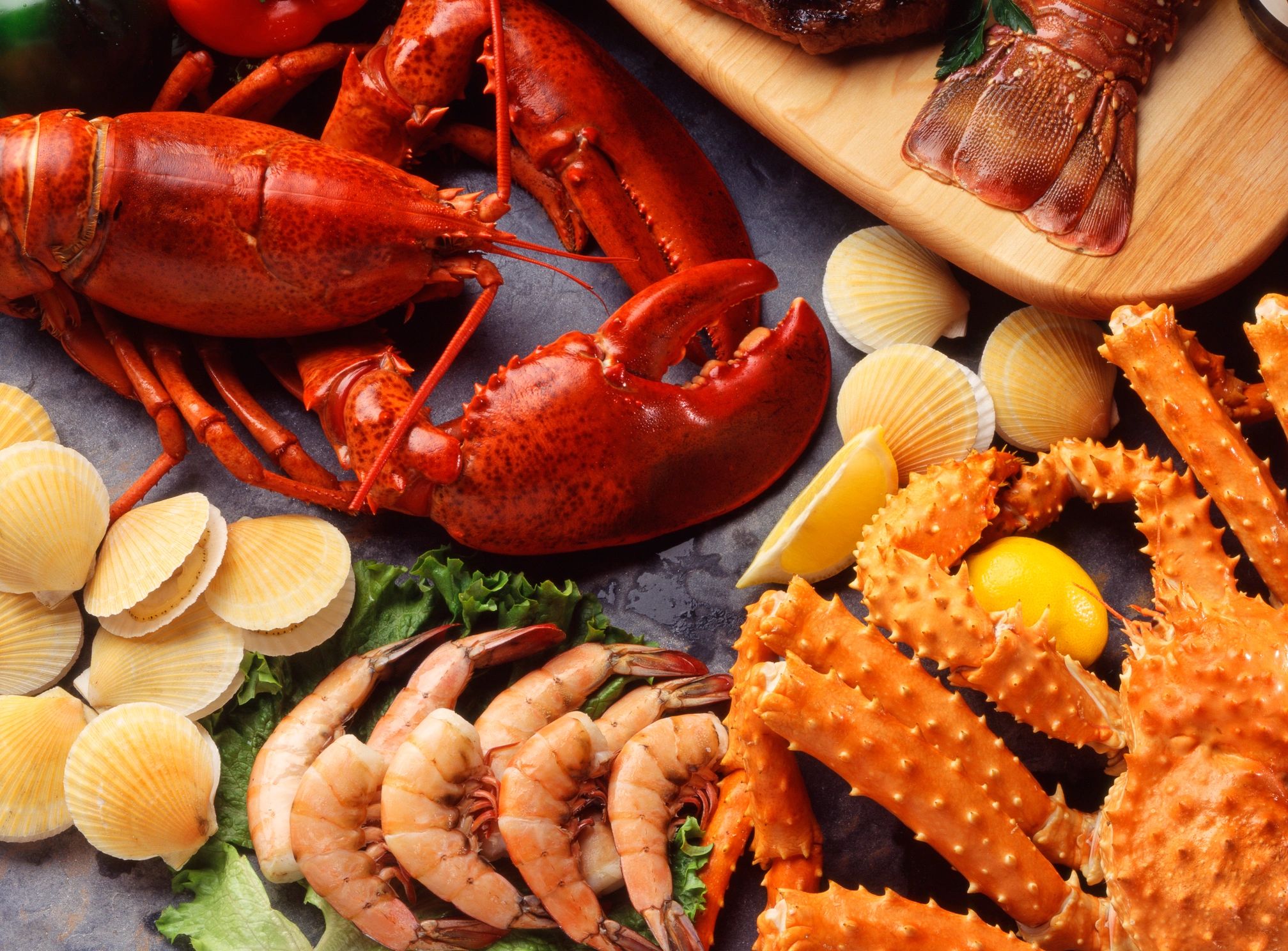 family seafood feast platter shrimp fish fries hush puppies slaw restaurant serves 4